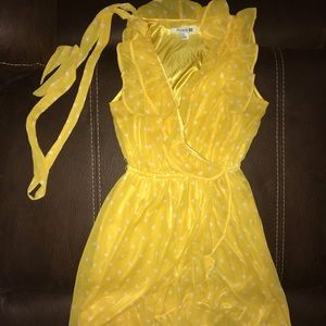 Yellow and white dress